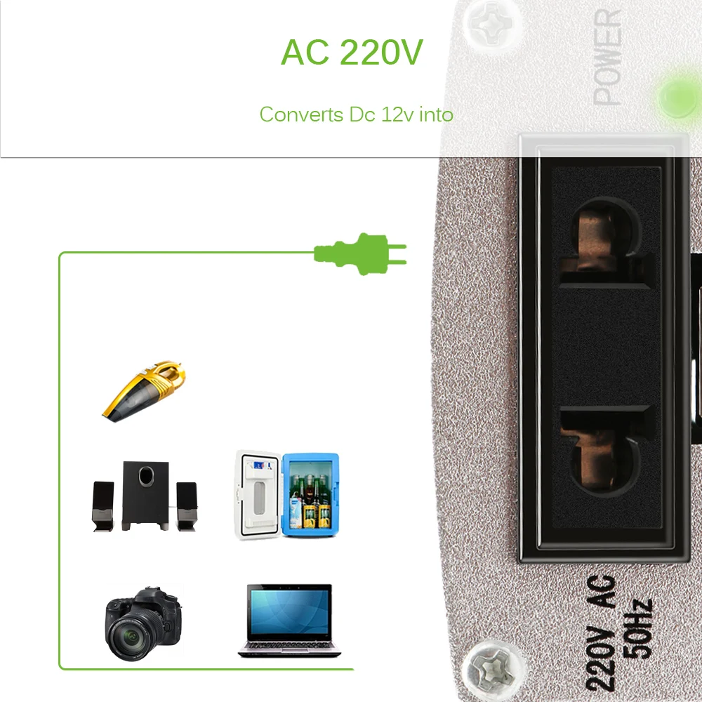 Автомобильный преобразователь мощности 200 Вт USB зарядное устройство DC 12 В к AC 220 В с USB 5 В выход Цифровая камера