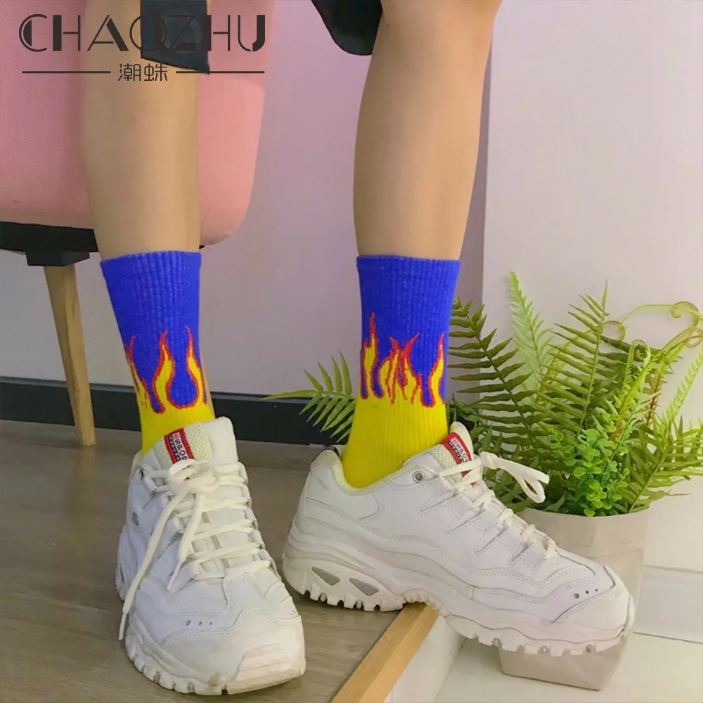 CHAOZHU/модные носки calcetines soquettes ciorapi/meias sukka strumpor zokni juraab corap Носки с рисунком пламени для мальчиков