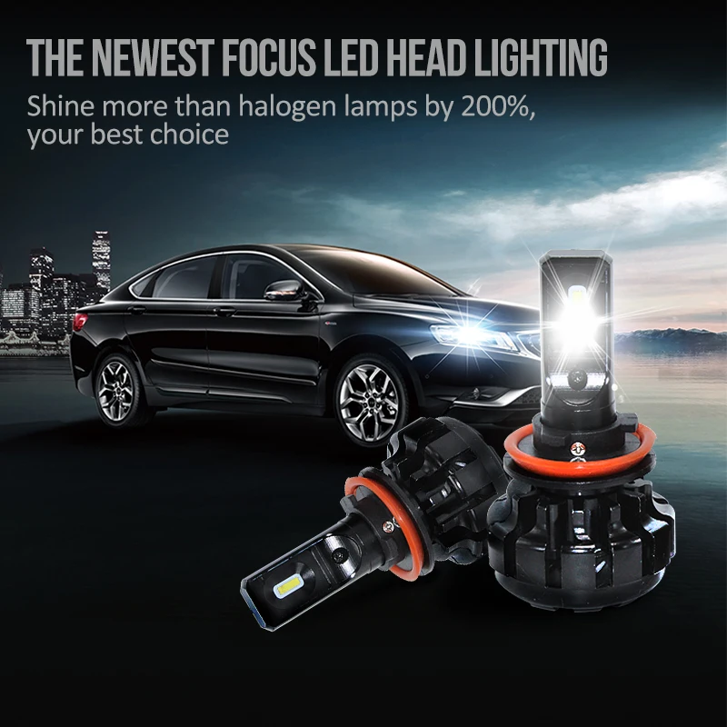 En Ligne Muxall 2 pcs 9005 Led HB3 9006 HB4 9012 HIR2 Auto Phare De Voiture V1 Mini 60 w 7600LM 6000 k 12 v 24 v Automobile Projecteur Ampoule