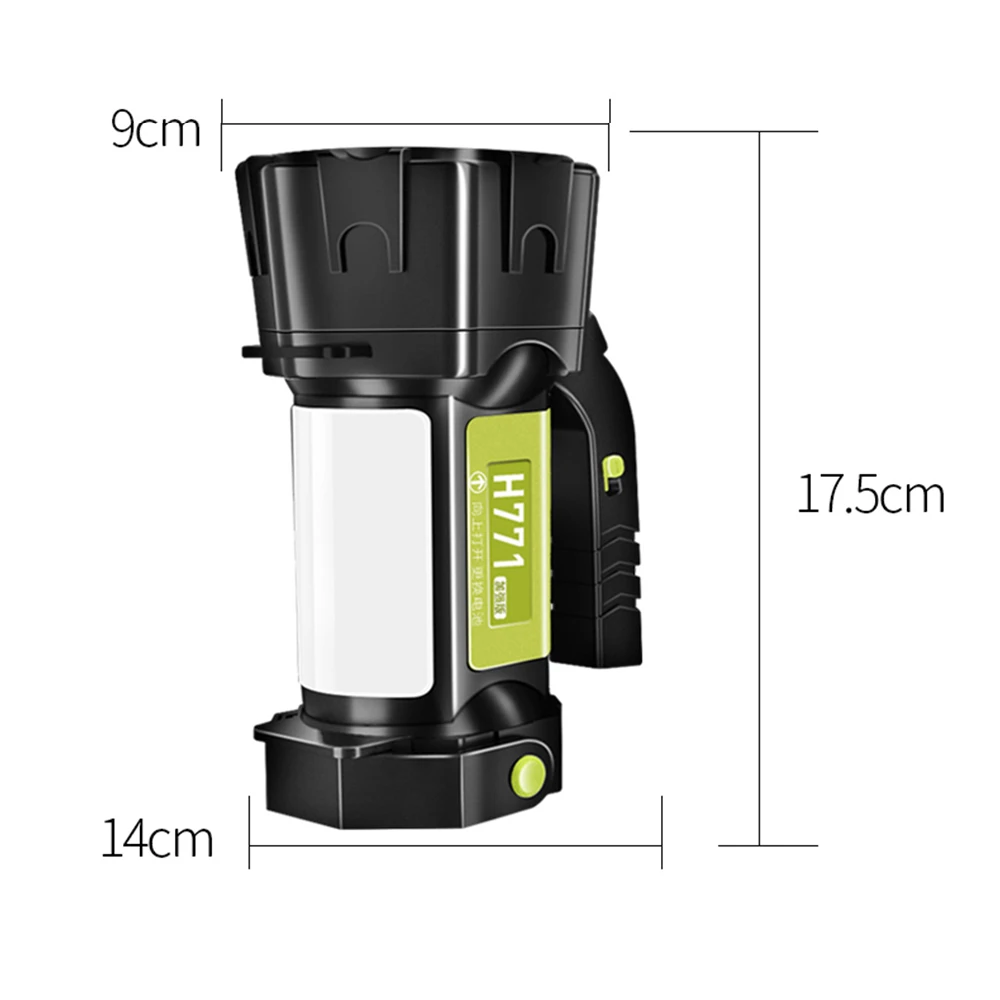 Super bright LED Searchlight Flashlight With side light 6 lighting modes Powered by 18650 battery For outdoor camping