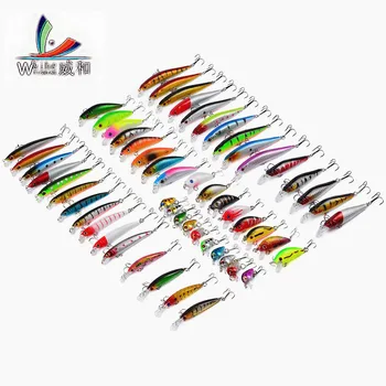 

56 PCS fishing bait set 374g hard bait 3d eyes mixed lures with bass hooks all-in-one mixed everthing for fishing
