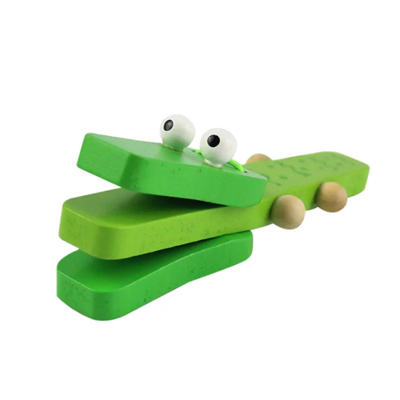 

1pc New Children Creative Cartoon Animal Wood Crocodile Castanets Toy Percussion Early Learning Educational Toys for Kids