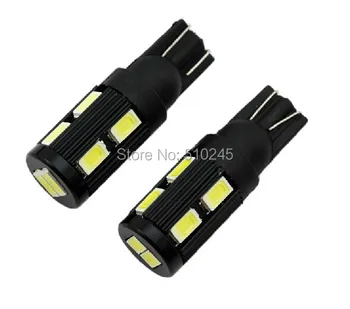 

500x Free shipping Car Auto LED 194 W5W 10smd T10 10 led smd 5630 Wedge LED Light Bulb Lamp
