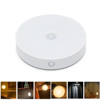 

DC5V 6 LED USB Rechargeable PIR Motion Sensor Eyeshield Light Control LED Night Lamp Magnet Wall Light for Cabinet Bedside