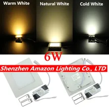 Самая низкая цена! Ультра тонкий светодиодный панельный светильник 6 Вт Встраиваемый светодиодный потолочный светильник 85-265 в теплый белый/натуральный белый/холодный белый