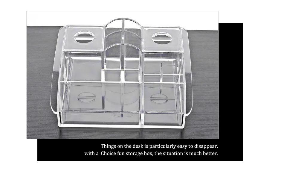 Выбор Fun Главная Для ванной стол Водонепроницаемый Красота Организатор Пластик ясно Настольный акриловые составляют косметические Макияж Организатор