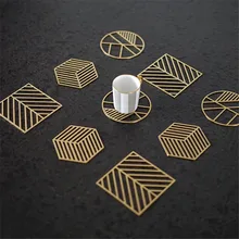 Скандинавские золотые металлические подставки полые геометрические анти-горячий коврик для чашки домашняя кухня обеденный стол чайный горшок изоляционный коврик