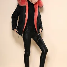 Мужские парки для Для женщин зимние Армейский зеленый ватные пальто большой натуральный мех воротник толстый Куртка Верхняя одежда Зимняя одежда для малышек бренд