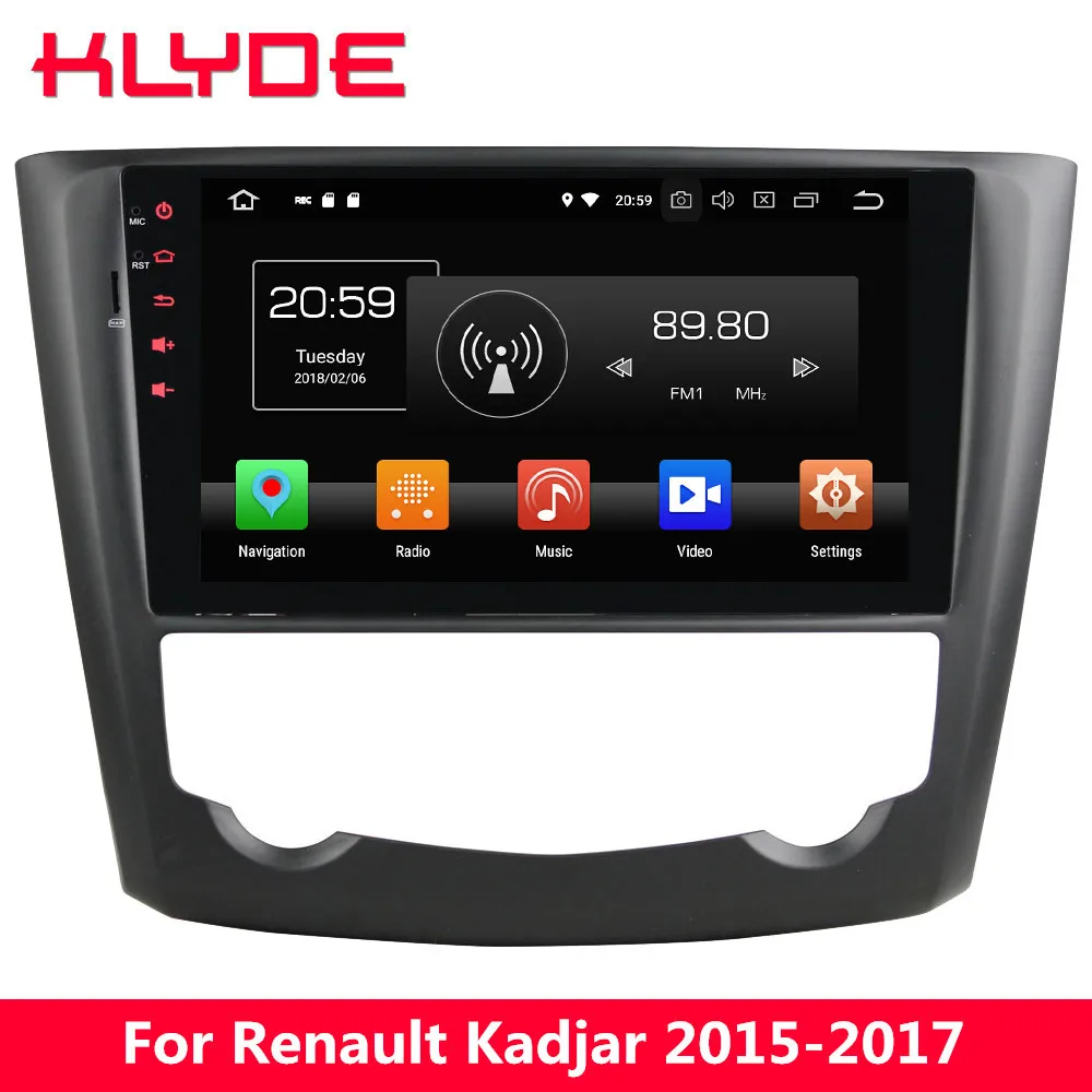 Discount KLYDE 9" IPS 4G Android 8.0 Octa Core PX5 4GB RAM 32GB ROM Car DVD Multimedia Player Radio GPS For Renault Kadjar 2015 2016 2017 0