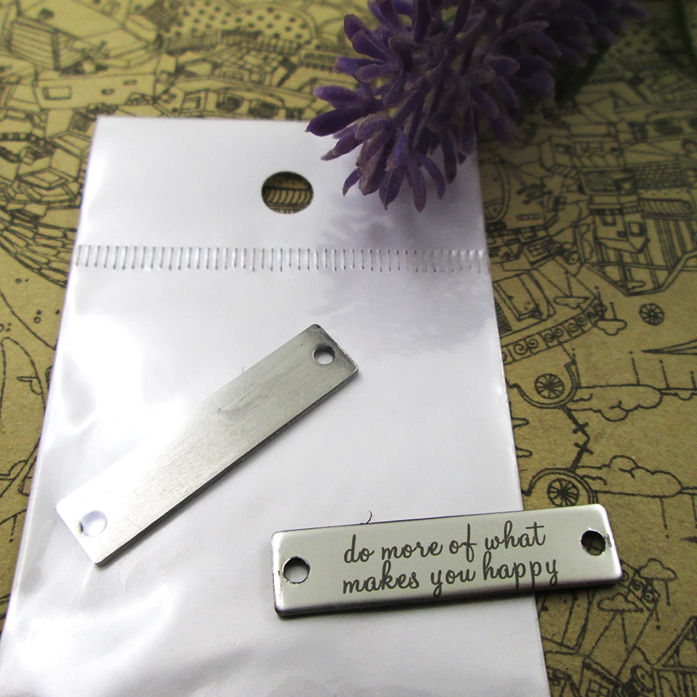 

20pcs--Do More Of What Makes You Happy Connector stainless steel charms more style for choosing DIY Charms pendants for necklace
