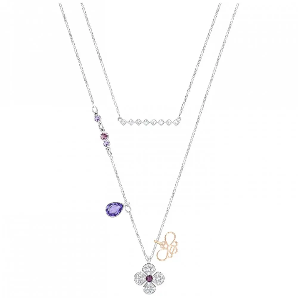 

SWA RO Duo Glowing Clover Bee and Clover Two-in-One Chain Set Original Lady Jewelry Anniversary Wedding Free Shipping 5273297