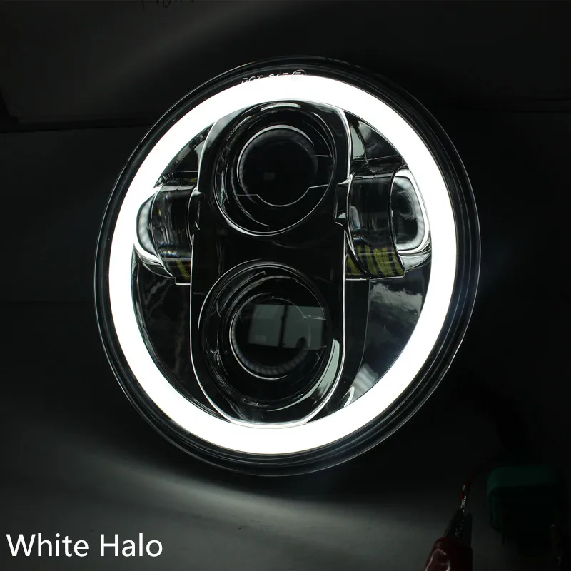 5,7" мотоцикл H4 Hi Lo луч 5 3/4" светодиодный фонарь с ангельскими глазами Halo для Sportster Iron 883 1200 Dyna FXDB
