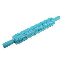 Горячие GCZW-помадка ленточный резак ролик штифт тиснение Becorating торт ПАСТА ТЕСТО пластик компактный DIY ремесло кухонный инструмент синий