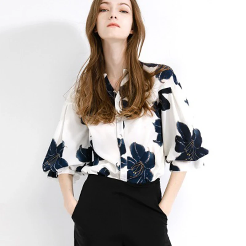 

Print Chiffon Blouse Ladies Tops And Blouses 2019 Fashion Girl Clothing Plus Size Streetwear Cotton Loose Harajuku Summer