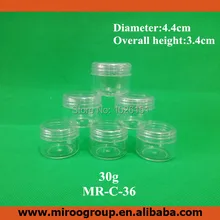 100pcs 1oz 30ml 30g empty plastic clear jars cosmetic cream make up cosmetic jar refillable bottle