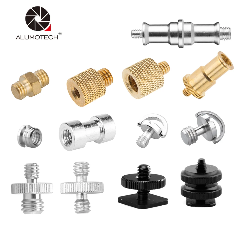 

1/4 to 1/4, 1/4 to 3/8, 3/8 to 3/8 Metal Screws For Tripod Monopod Flash Light Stand Male Femal Adapter Photographic Accessories