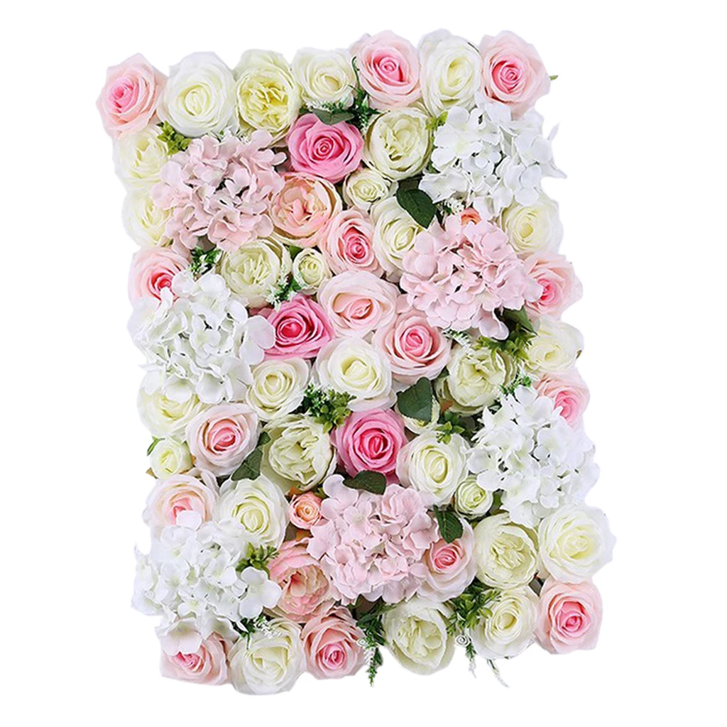 40x60cm Artificial Silk Flowers Wall Fake Flower Fence Porch Privacy Screen for Wedding Background Party Garden Decor Photo Prop