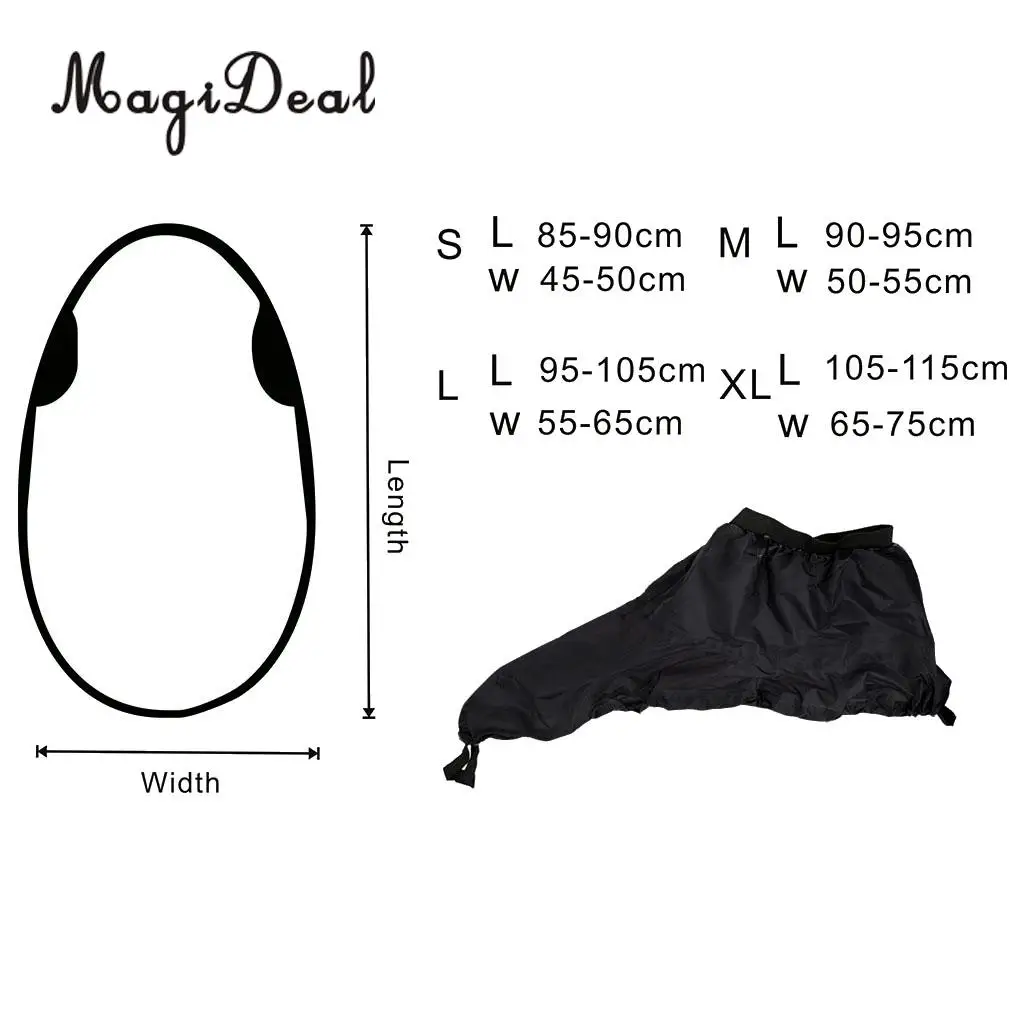 MagiDeal Spray Skirt Kayak Cockpit Deck Cover Sprayskirt Waterproof Storage Black S/M/L/XL Kayaking Canoeing Rafting Accessory