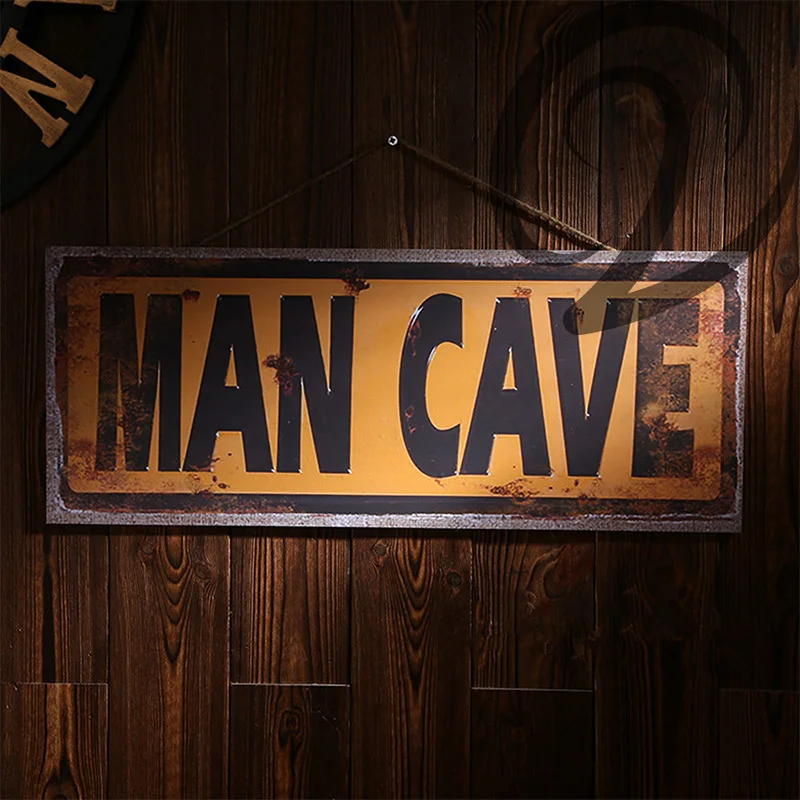 Man Cave Shabby Chic Wall Poster Medium Density Fiberboard Vintage