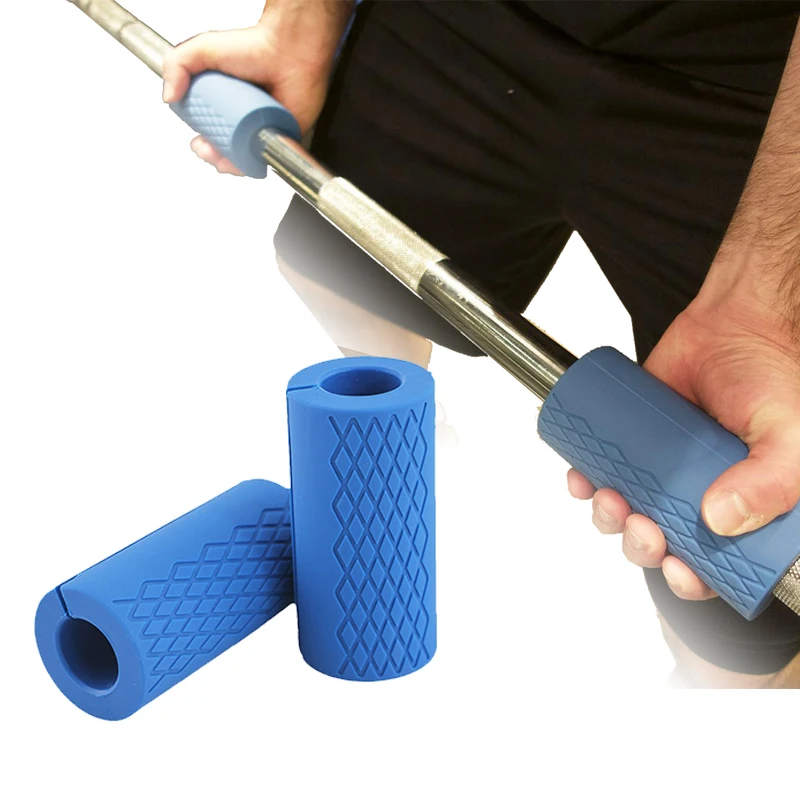 

1 Pair Weight lifting Fitness Barbell Dumbbell Thick Bar Handles Silicone Anti-slip Protect Pad