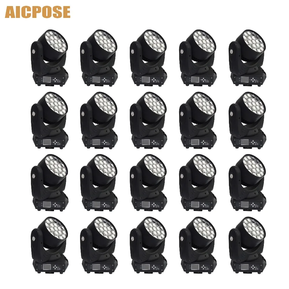 

20pcs/lots 19x15w Led RGBW 4in1 Zoom/wash Light Moving Head Light With Circle Control Function Wedding Show Stage Light
