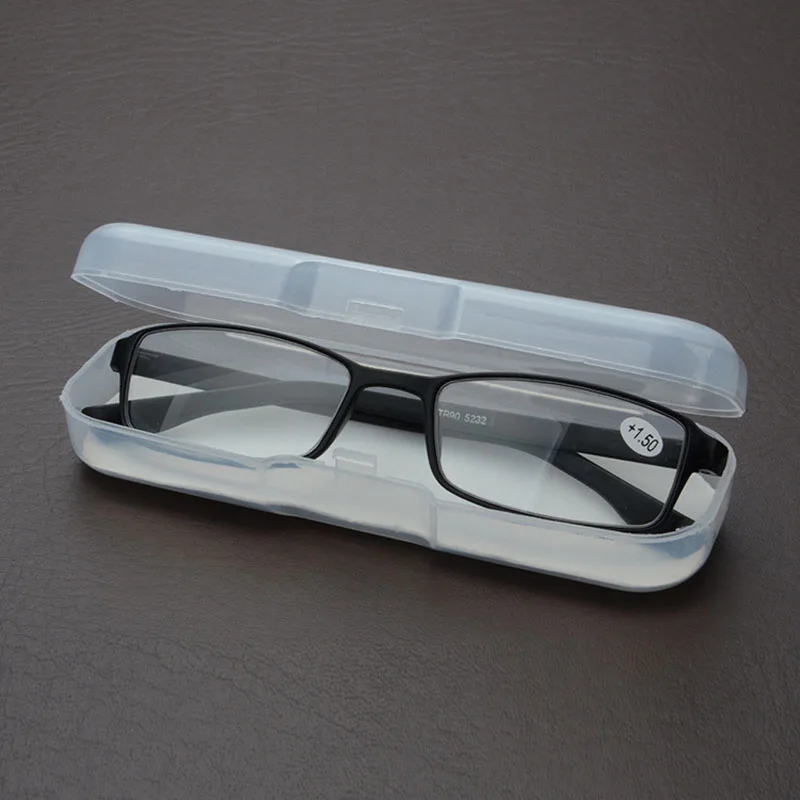 10 шт. высокое качество Пластик прозрачный Цвет Коробки сверхлегкие очки случаях Для женщин Для мужчин Портативный модные очки Коробки
