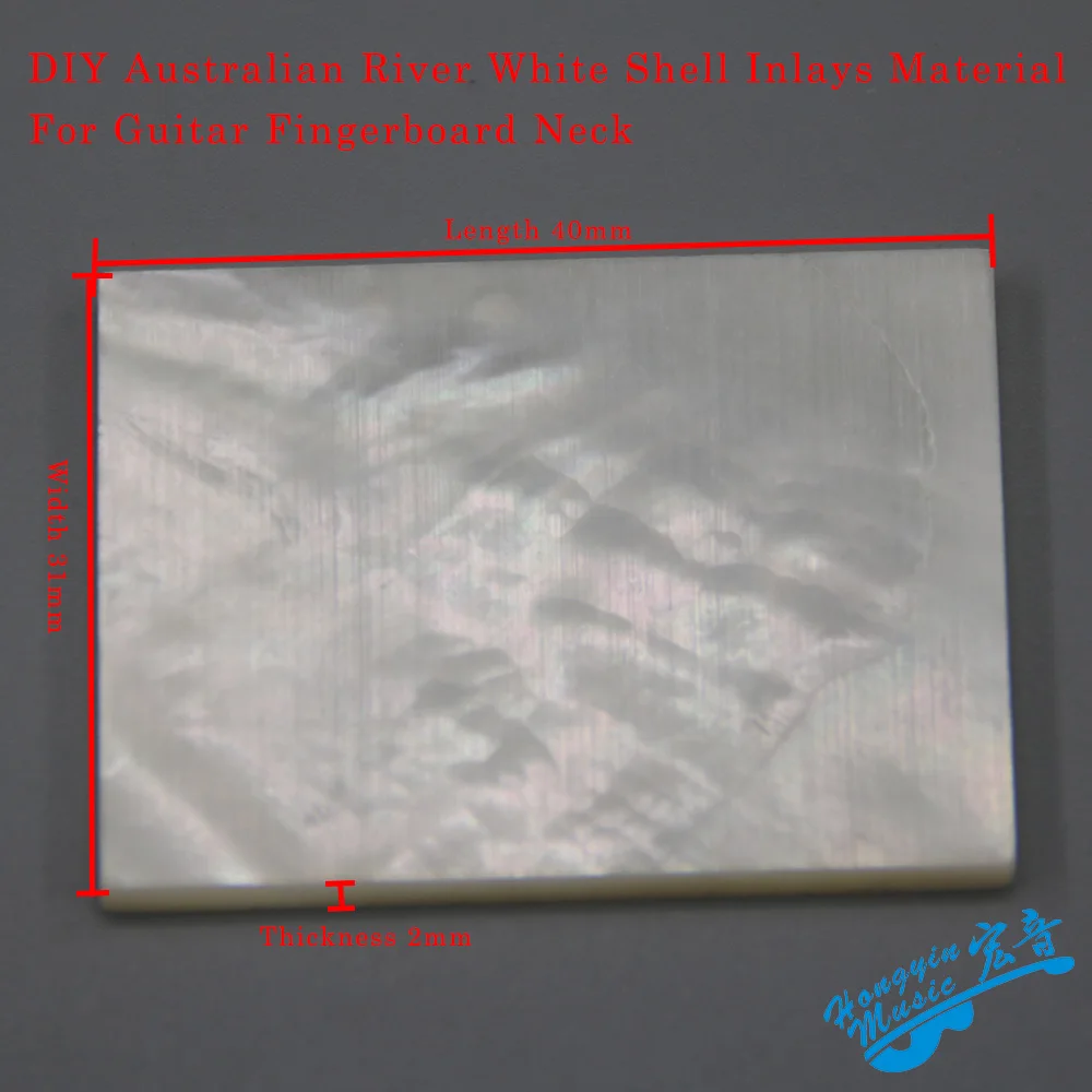 

DIY Inlays Material For Guitar Fingerboard Neck Australian River Shell White Shell Block Guitar Parts & Accessories 40*31*2mm