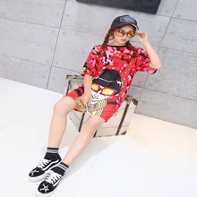 Футболка женская с коротким рукавом летом корейский свободные летние half-рукавами мультфильм Женская одежда