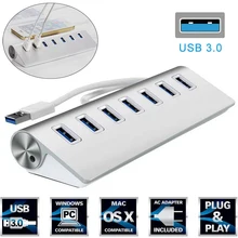 Алюминий сплав высокого Скорость 5 Гбит/с USB 3,0 4/7 Порты сплиттер концентратор адаптер с кабелем для портативных ПК Macbook Air Pro retina