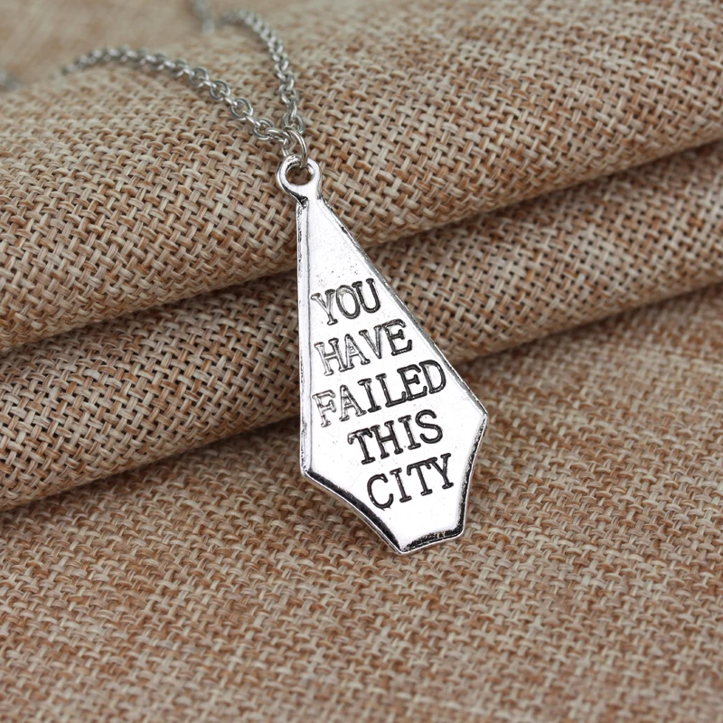 

dongsheng DC Comics Superhero Green Arrow You Have Failed This City Pendant Necklace Arrowhead Choker Necklace-30