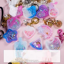 Kawaii клубника шейкер силиконовые формы эпоксидные резиновые мишки звезда эскимо шейкер Брелоки для ключей блестящая форма украшение ручной работы инструмент