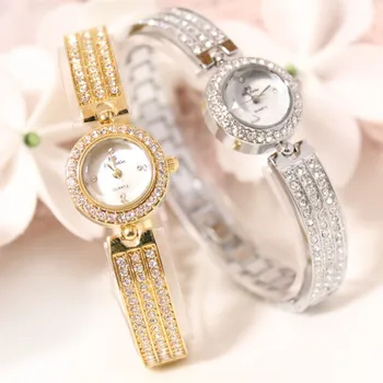 

New hot-selling mother-of-pearl pearl strap high-end chain watch rhinestone pearl female watch without digital rhinestone scale