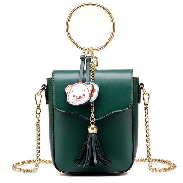 Women Fashion Circle Design Handbags Shoulder Bags With Tassel Women Fashion Circle Design Handbags Shoulder Bags With Tassel Decoration For Las Mini Flap Chains Messenger