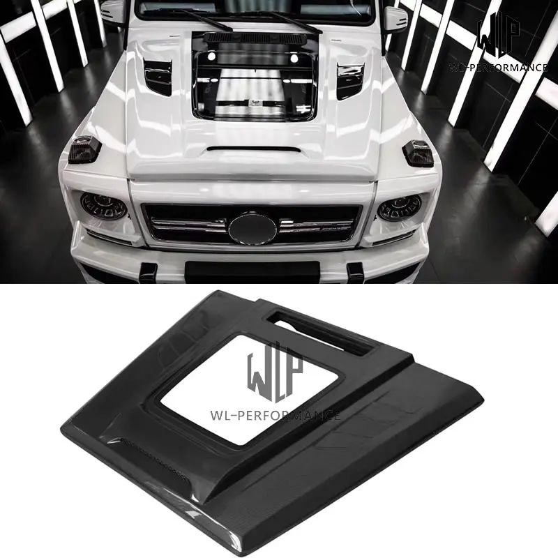 

W463 High Quality Carbon Fiber /FRP Engine Hood Transparent Bonnets For Mercedes-Benz G class G500 G55 G63 Car Styling