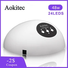 Aokitec 48 Вт УФ светодиодный светильник для ногтей с инфракрасным датчиком 3 времени установки 24 шт. светодиодный светильник для маникюра УФ светодиодный гель Сушилка для ногтей