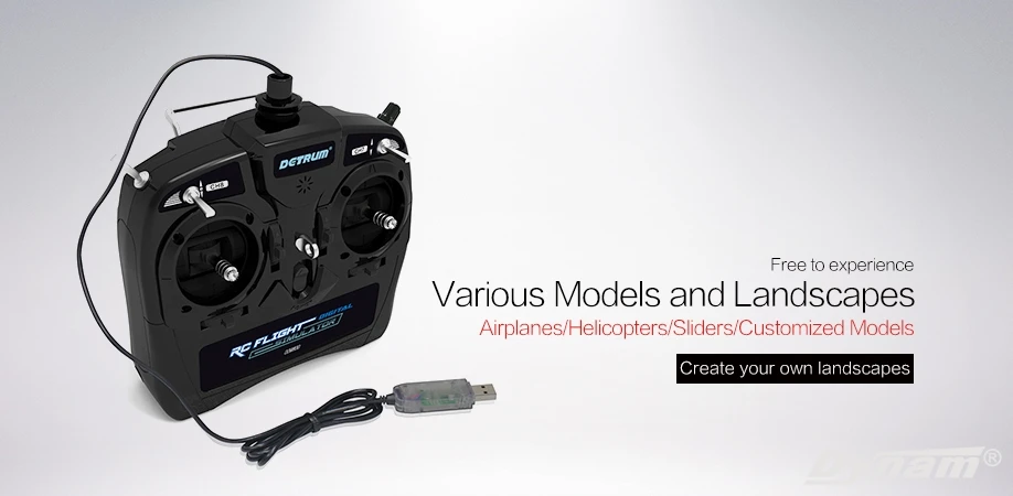 Detrum Dynam 8CH 8 канальный USB симулятор полета RC DTM U001 Mode1|rc flight simulator|flight simulatorusb rc |