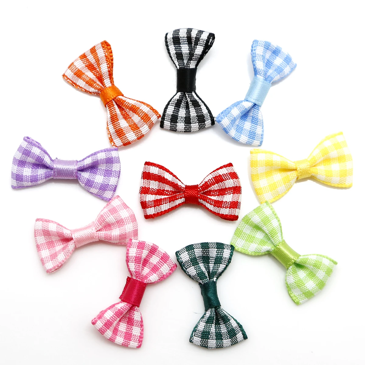 

25/50pcs 3x1.5cm Multi Color Stripe Ribbon Bow Grosgrain Mini Ribbon Bows Girl Hair Decoration Wedding Craft Sewing Decoration