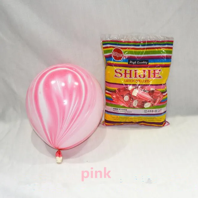 50 шт. 12 дюймов радужные воздушные шары мраморные облака Агат латексные воздушные шары Свадьба День рождения шары для украшения события вечерние поставки - Цвет: pink