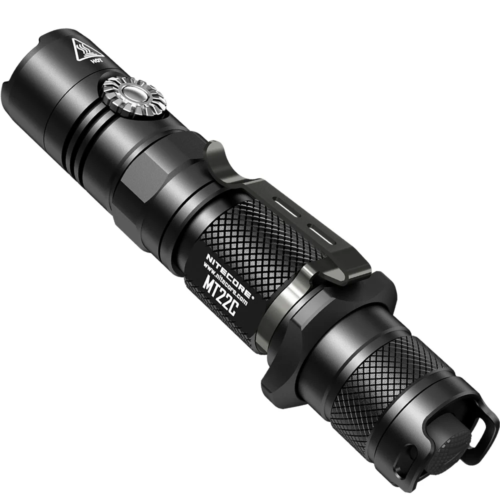 NITECORE MT22C 1000 люмен светодиодный тактический поворотный переключатель фонарик поиск портативный литой фонарь без батареи 18650