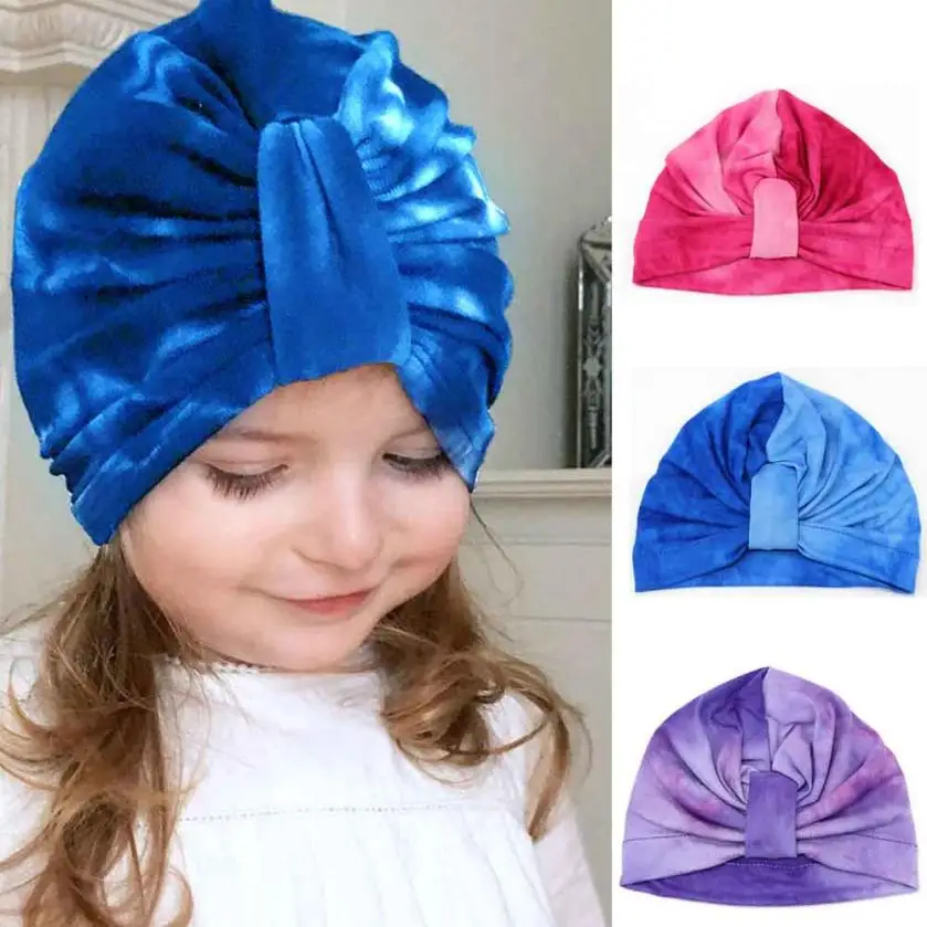 winter girl hats Tie dye baby Bohemi industry wind cap Cotton Newborn