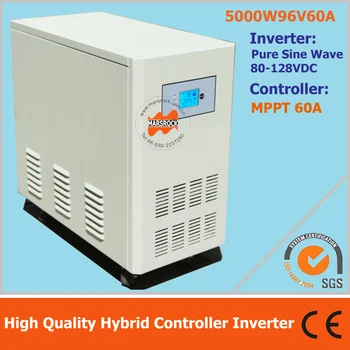 

5000W 96V 60A hybrid MPPT controller inverter machine integrated 5000W off grid pure sine wave inverter and 60A MPPT controller