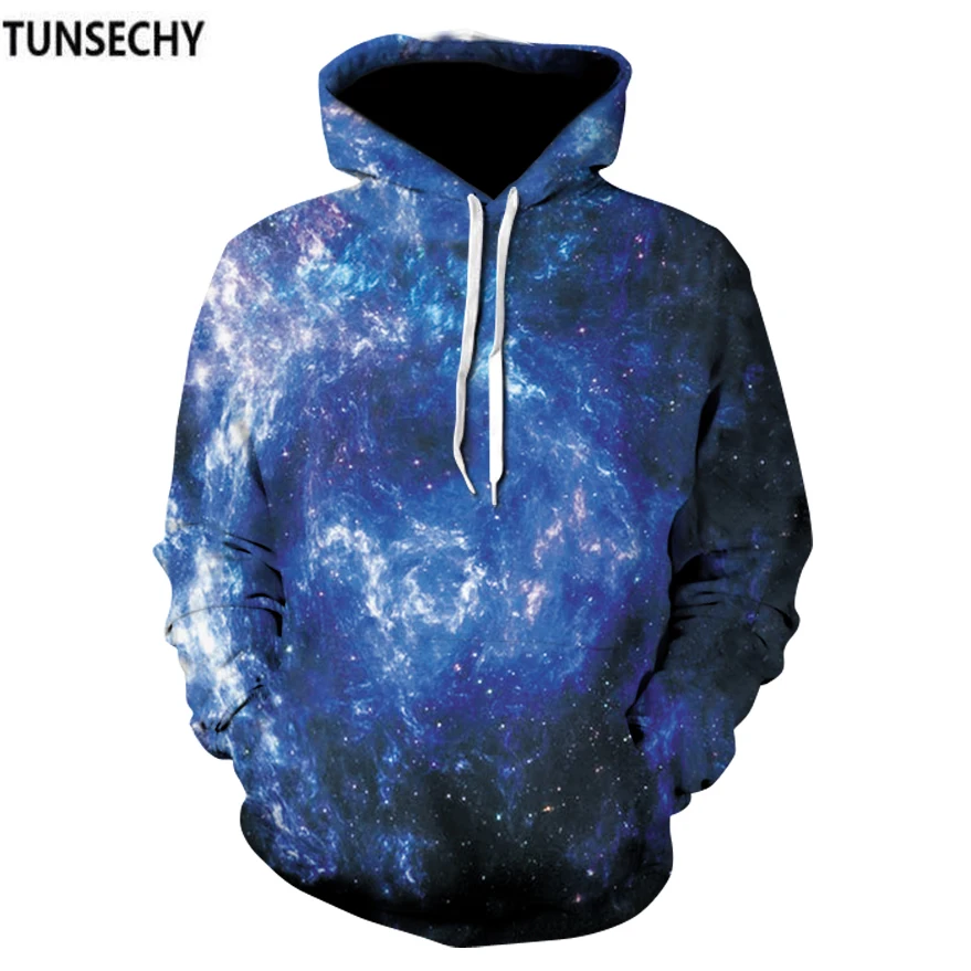 

TUNSECHY Space Galaxy 3D Sweatshirts Men/Women Hoodies With Hat Print Stars Nebula Autumn Winter Loose Hooded Hoody Tops