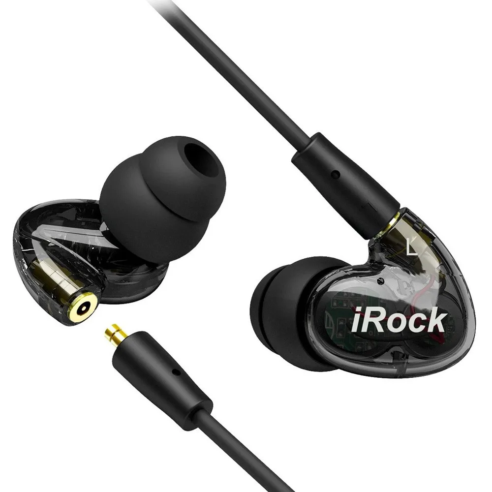 iRock A8 Dual Driver Earphones Sport Earbuds With Mic Detachable Cable DJ Studio Headphones Dynamic Crystal Monitor Headset  (8)