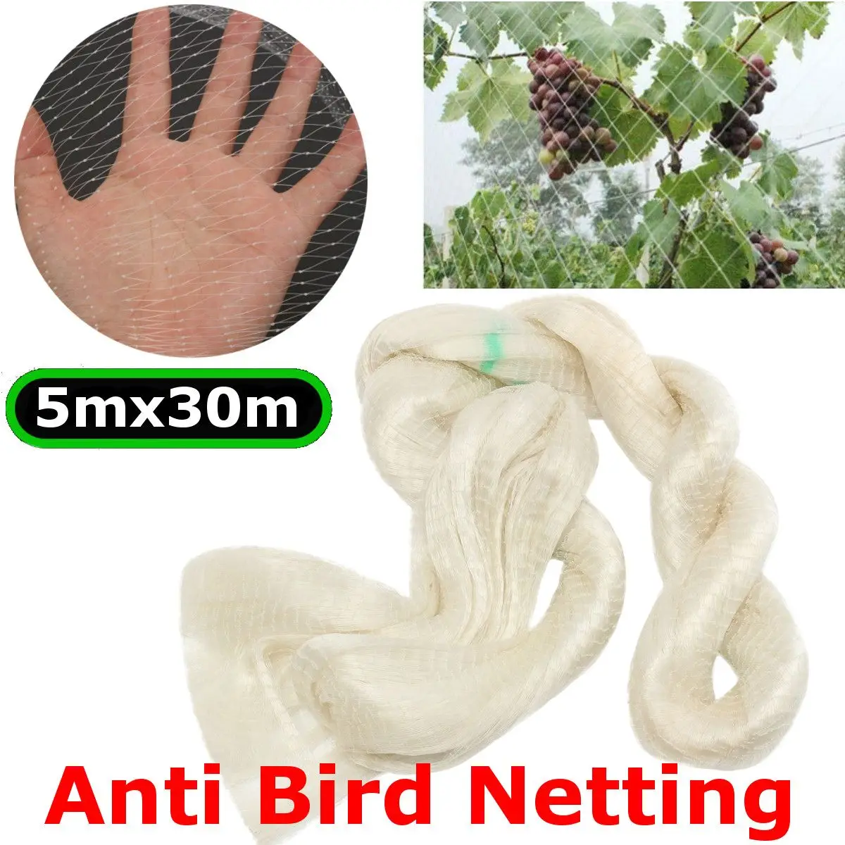 

5*30m Anti Bird Net Pond Netting Protection Orchard Garden Farm Crop Plant Crops Fruit Tree Vegetable Flower Garden Mesh Protect