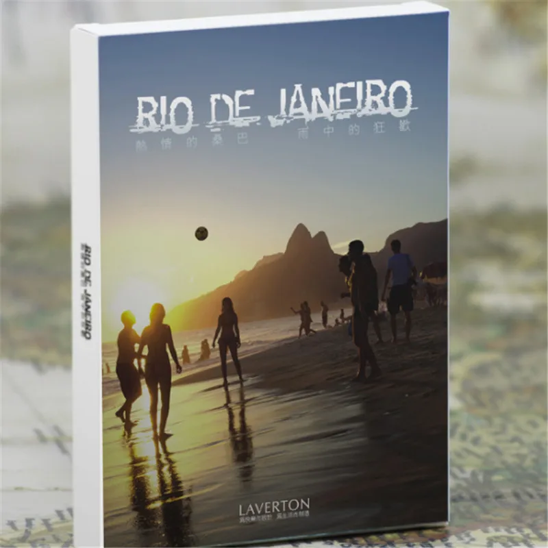 60 шт./кор. пейзаж кулон HD открытки Сообщение канцелярские подарки на день рождения украшение поздравительных открыток памятная Почтовая открытка - Цвет: Rio de Janeiro