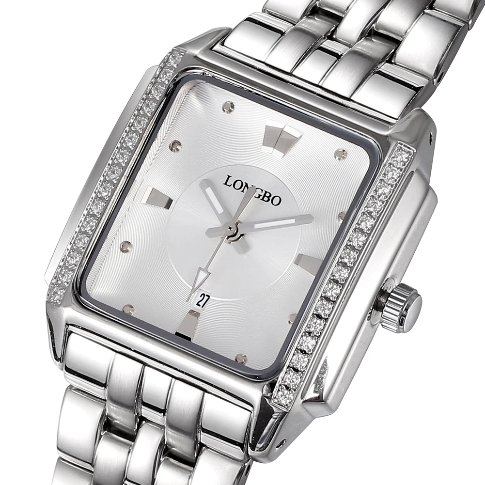 

Top Brand Fashion Quartz Watch Women watches Luxury Quartz Wristwatches Rectangle Dial Rhinestones Calendar reloj de mujer