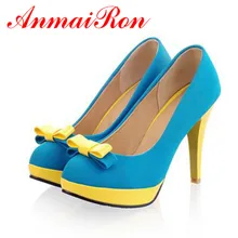 ENMAYER Big Size 34-43 Princess Sweet Bow Shoes Sexy High Heels Platform Pumps New 2014 Wedding Shoes Pumps for Women ENMAYER Big Size 34-43 Princess Sweet Bow Shoes Sexy High Heels Platform Pumps New 2014 Wedding Shoes Pumps for Women