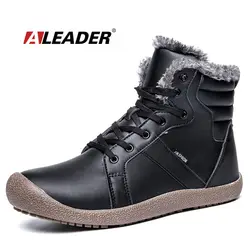 ALEADER/непромокаемые зимние ботинки для мужчин, повседневные уличные ботильоны с плюшевой подкладкой, зимняя обувь для мужчин, теплые