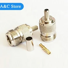 N Женский Разъем RF коаксиальный разъем обжимной RG58, RG142, RG400, LMR195 прямой никелированный Заводской магазин Высокое качество