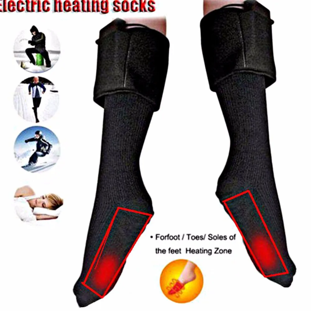 Теплые хлопковые носки с подогревом, спортивные лыжные носки, зимние теплые носки для ног, Электрический Разогревающий Носок, аккумулятор для мужчин и женщин, высокое качество